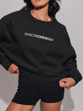 Fancy Homebody Black Crew Neck‎ Sweatshirt Comfort Athleisure XL New with Tags